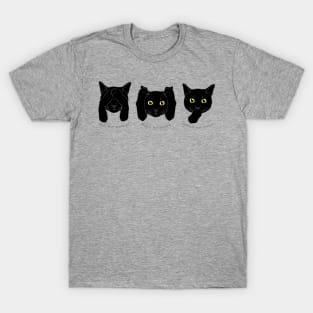 No Evil Cat - Black Cats T-Shirt